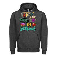 Charcoal Heather happy first day of school Zipper Hoodie - Zillion Design Studio