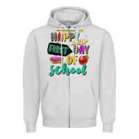 Dove Grey happy first day of school Zipper Hoodie - Zillion Design Studio