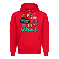 Red happy first day of school Zipper Hoodie - Zillion Design Studio
