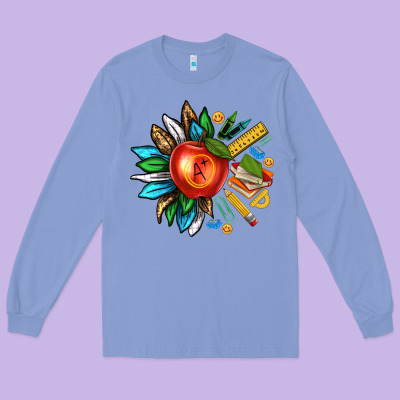 Long Sleeve Tee teacher sunflower