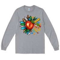 Heather Grey teacher sunflower Long Sleeve Tee - texasbilliewilder