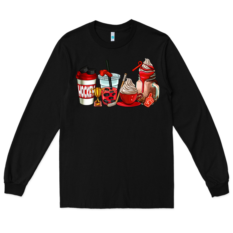 Hockey Coffee Cups Long Sleeve Tee by AdoDesignShop | Teevron