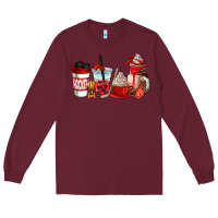 Burgundy hockey coffee cups Long Sleeve Tee - AdoDesignShop