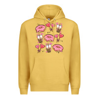 Antique Gold valentines day doodles Premium Hoodie - MaliasSmallBusiness