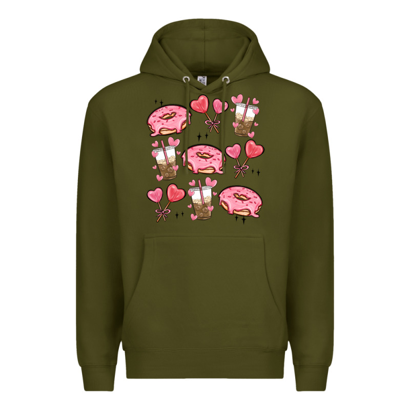 Valentines Day Doodles Premium Hoodie by MaliasSmallBusiness | Teevron