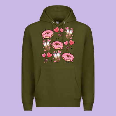 Valentines Day Doodles Premium Hoodie Designed By Maliassmallbusiness