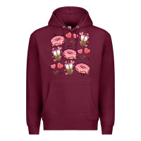 Burgundy valentines day doodles Premium Hoodie - MaliasSmallBusiness