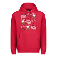 Cardinal valentines day doodles Premium Hoodie - MaliasSmallBusiness