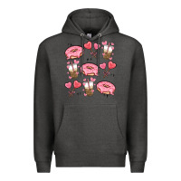 Charcoal Heather valentines day doodles Premium Hoodie - MaliasSmallBusiness