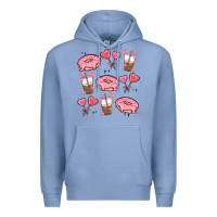 Colony Blue valentines day doodles Premium Hoodie - MaliasSmallBusiness