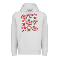 Dove Grey valentines day doodles Premium Hoodie - MaliasSmallBusiness