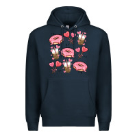 Navy valentines day doodles Premium Hoodie - MaliasSmallBusiness