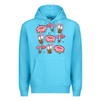 Ocean Blue valentines day doodles Premium Hoodie - MaliasSmallBusiness