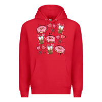 Red valentines day doodles Premium Hoodie - MaliasSmallBusiness