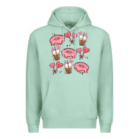 Seafoam valentines day doodles Premium Hoodie - MaliasSmallBusiness