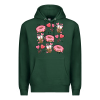 Sports Green valentines day doodles Premium Hoodie - MaliasSmallBusiness