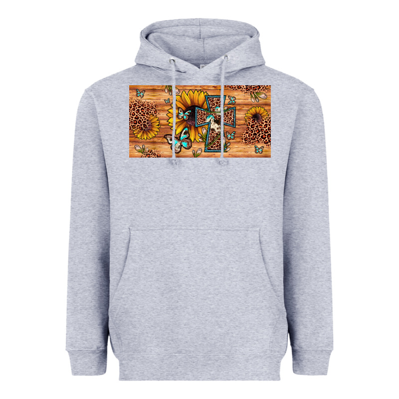 Leopard Cross Butterfly Sunflower Heavyweight Hoodie by JahusDesignShop | Teevron
