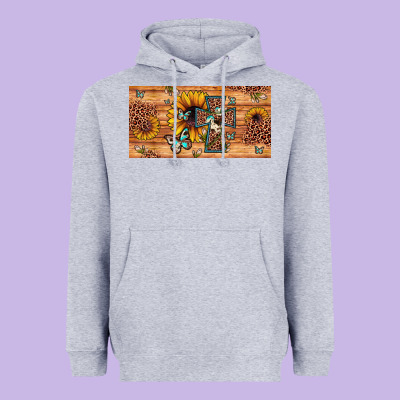 Leopard Cross Butterfly Sunflower Heavyweight Hoodie Designed By Jahusdesignshop