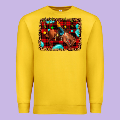 Christmas Rodeo Cowboy Premium Sweatshirt Designed By Jahusdesignshop