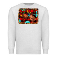 Oatmeal Heather Christmas rodeo cowboy Premium Sweatshirt - JahusDesignShop