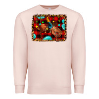 Pale Pink Christmas rodeo cowboy Premium Sweatshirt - JahusDesignShop