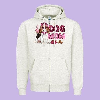 Dog Mom Zipper Hoodie Designed By Zillion Design Studio