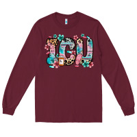 Burgundy icu intensive care unit Long Sleeve Tee - Zillion Design Studio
