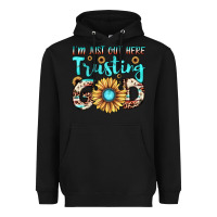 Black i'm just out here trusting god Heavyweight Hoodie - JahusDesignShop