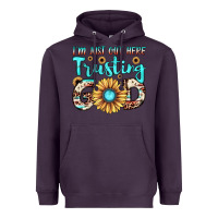 Plum i'm just out here trusting god Heavyweight Hoodie - JahusDesignShop