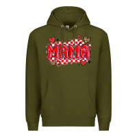 Army Green valentine mama Premium Hoodie - MaliasSmallBusiness