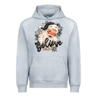 Heather Grey believe buffalo plaid white christmas santa claus Urban Hoodie - MaliasSmallBusiness