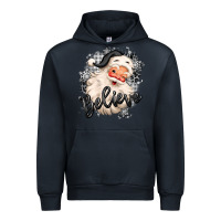 Navy believe buffalo plaid white christmas santa claus Urban Hoodie - MaliasSmallBusiness