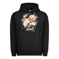 Pigment Black believe buffalo plaid white christmas santa claus Urban Hoodie - MaliasSmallBusiness