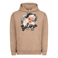 Pigment Burro believe buffalo plaid white christmas santa claus Urban Hoodie - MaliasSmallBusiness
