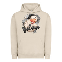 Pigment French Oak believe buffalo plaid white christmas santa claus Urban Hoodie - MaliasSmallBusiness