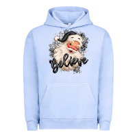 Believe Buffalo Plaid White Christmas Santa Claus Urban Hoodie | Teevron