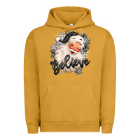 Pigment Peanut Butter believe buffalo plaid white christmas santa claus Urban Hoodie - MaliasSmallBusiness
