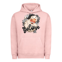 Pigment Salmon believe buffalo plaid white christmas santa claus Urban Hoodie - MaliasSmallBusiness
