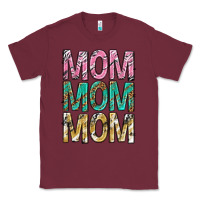 Burgundy mom mom mom mothers day Classic Tee - texasbilliewilder