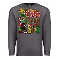 Charcoal Heather jesus jesus jesus Premium Sweatshirt - AdoDesignShop