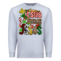 Heather Grey jesus jesus jesus Premium Sweatshirt - AdoDesignShop