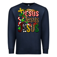 Navy jesus jesus jesus Premium Sweatshirt - AdoDesignShop