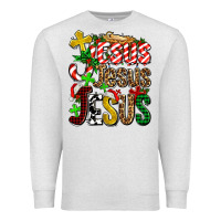 Oatmeal Heather jesus jesus jesus Premium Sweatshirt - AdoDesignShop