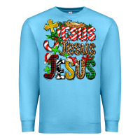 Ocean Blue jesus jesus jesus Premium Sweatshirt - AdoDesignShop