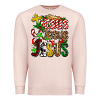Pale Pink jesus jesus jesus Premium Sweatshirt - AdoDesignShop
