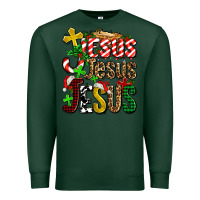 Sports Green jesus jesus jesus Premium Sweatshirt - AdoDesignShop
