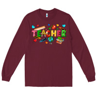 Burgundy teacher Long Sleeve Tee - texasbilliewilder