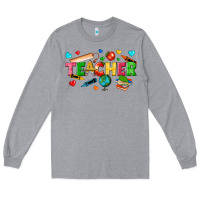 Heather Grey teacher Long Sleeve Tee - texasbilliewilder