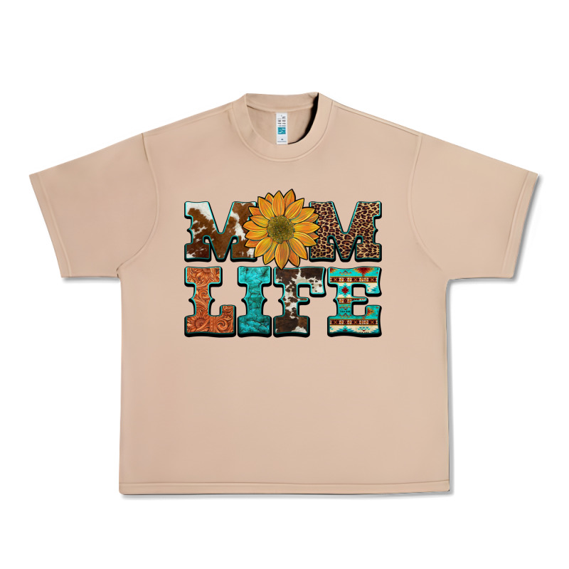 Western Cowhide Leopard Turquoise  Leather Aztec Sunflower Mom Urban Heavy Tee by Artiststas | Teevron