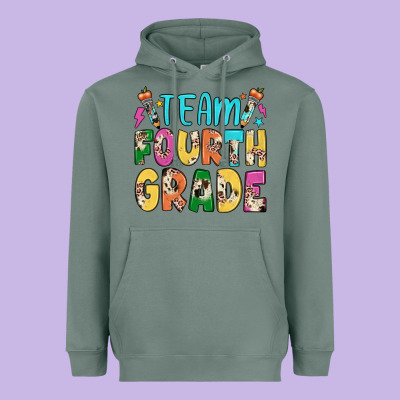 Team Fourth Grade Heavyweight Hoodie Designed By Jahusdesignshop